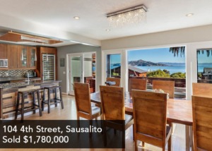 Serene Bay & Island Views, nice updates throughout, bamboo flooring, spa-like bathrooms, excellent storage and 2 car garage in a great Sausalito location.